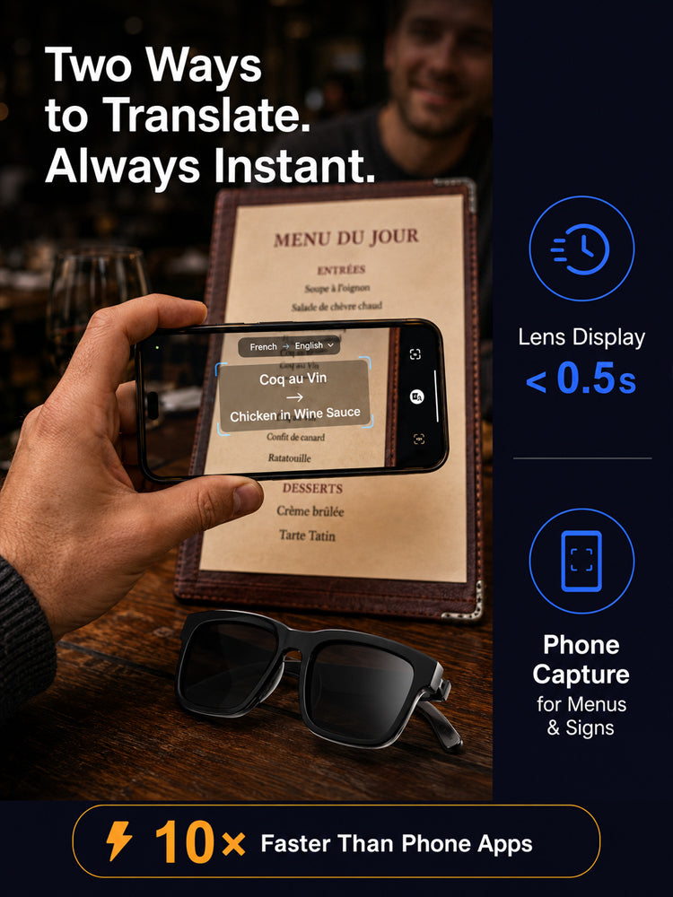 🔥👓AI Smart Glasses: 100% Offline Translation Zoom & Explore Smarter.