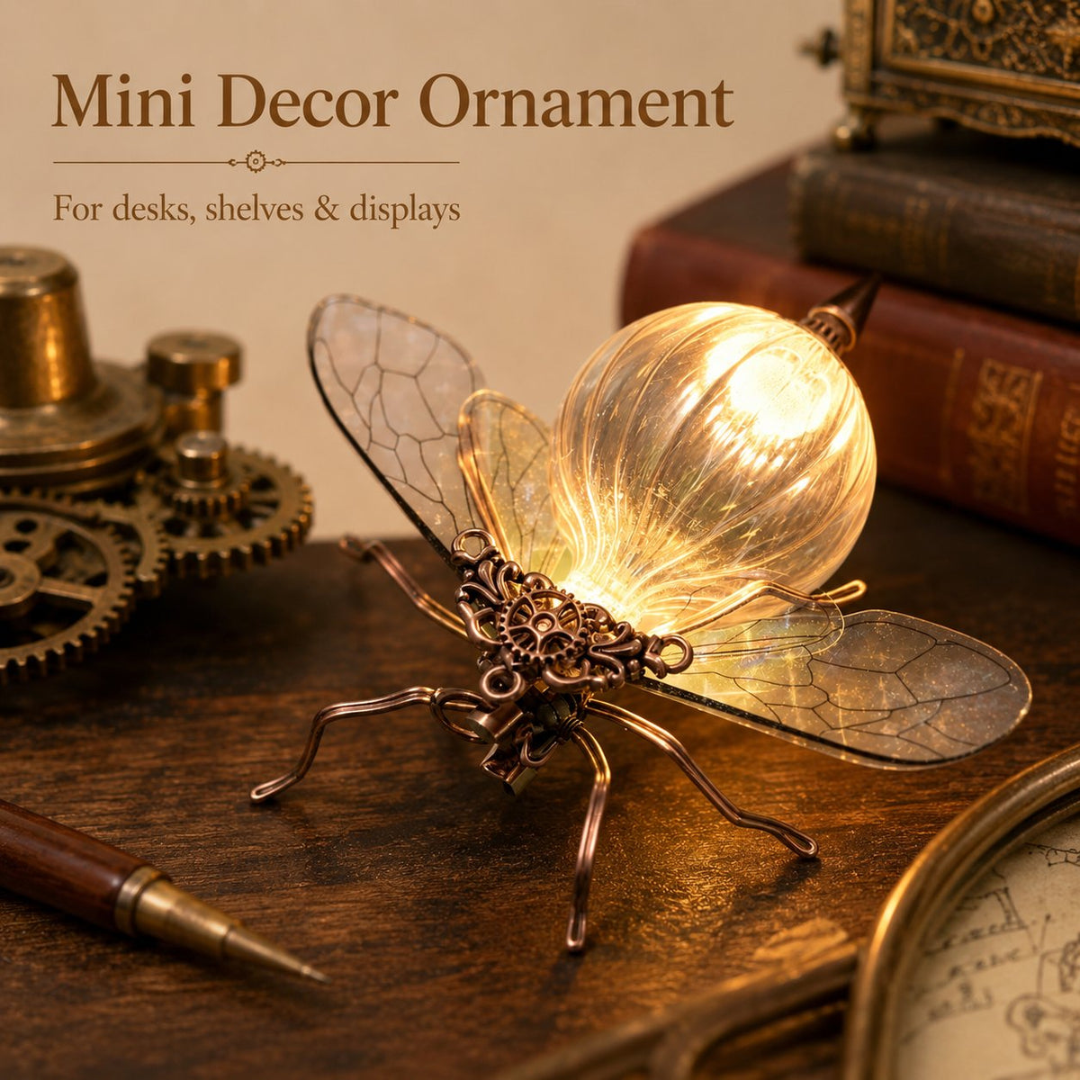 Steampunk Glowing Bee Brooch