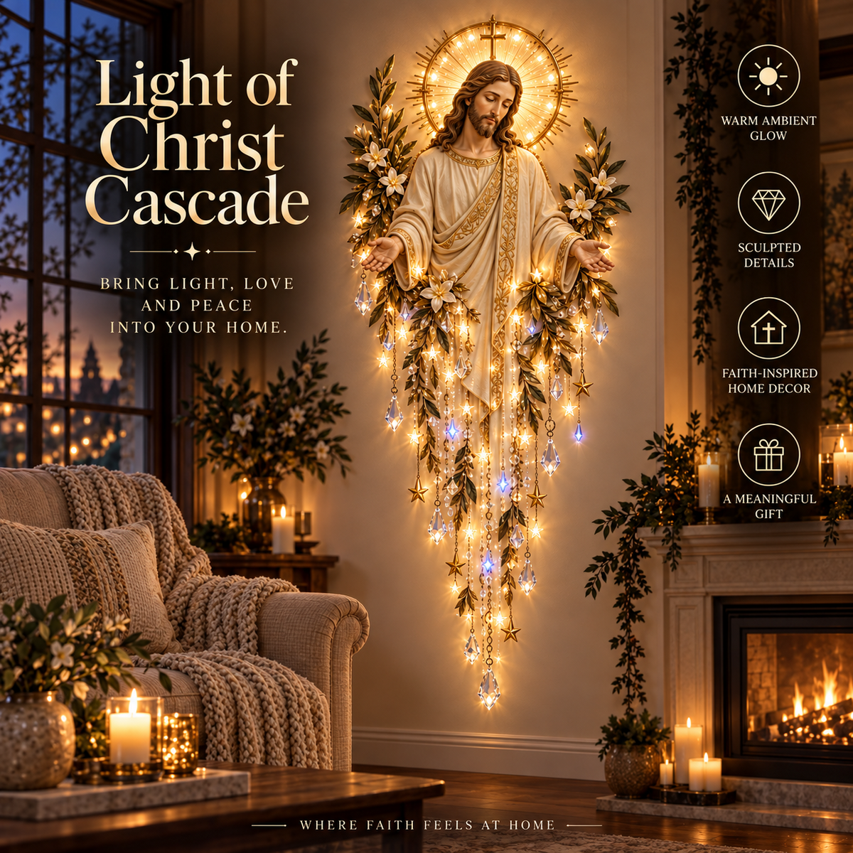 ✝️Jesus, Angel & Nativity Lighted Wall Light Décor