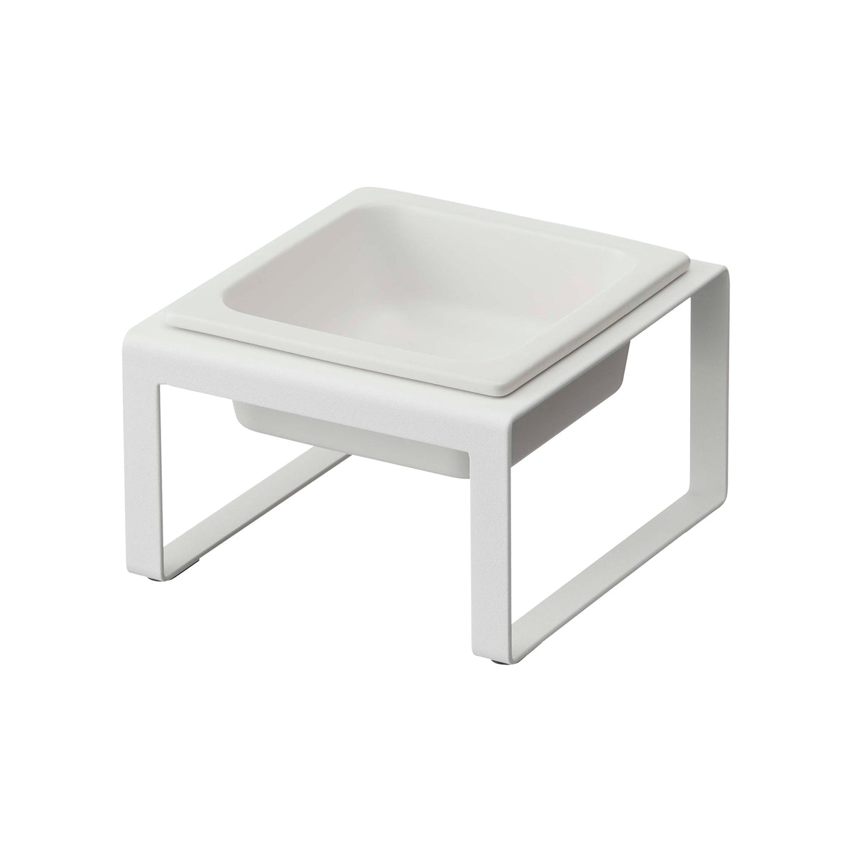 Single Pet Food Bowl - Tall - Steel + Ceramic