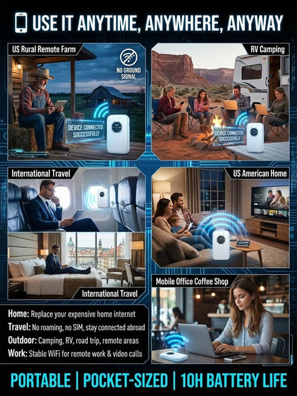 🌍 Global Portable Wi-Fi – No Contract, No Hidden Fees