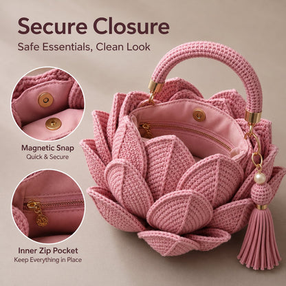 🌸👜Viral 3D Crochet Petal Handbag