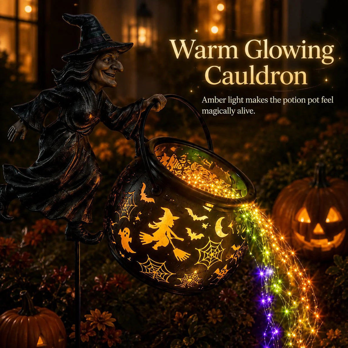 🔥 Last Day 57% OFF ❤️ Halloween Witch Cauldron Garden Light