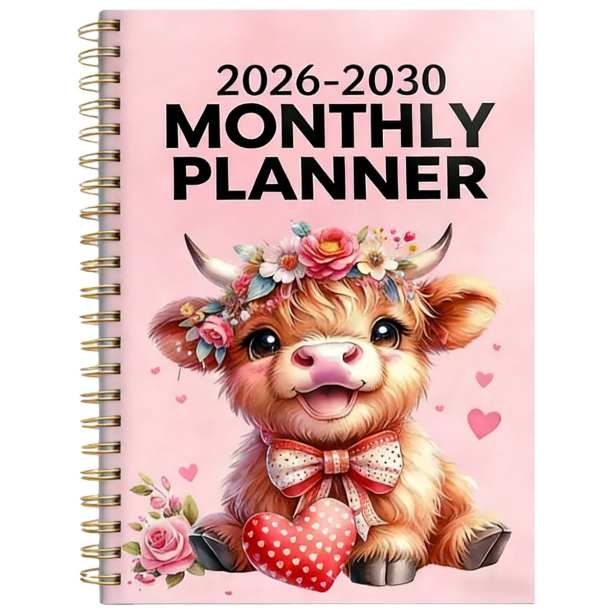 🔥 PLAN AHEAD & SAVE! — 2027–2030 Highland Cow Monthly Planner 🐮📅 | 4-Year Spiral Calendar
