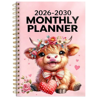 🔥 PLAN AHEAD & SAVE! — 2027–2030 Highland Cow Monthly Planner 🐮📅 | 4-Year Spiral Calendar