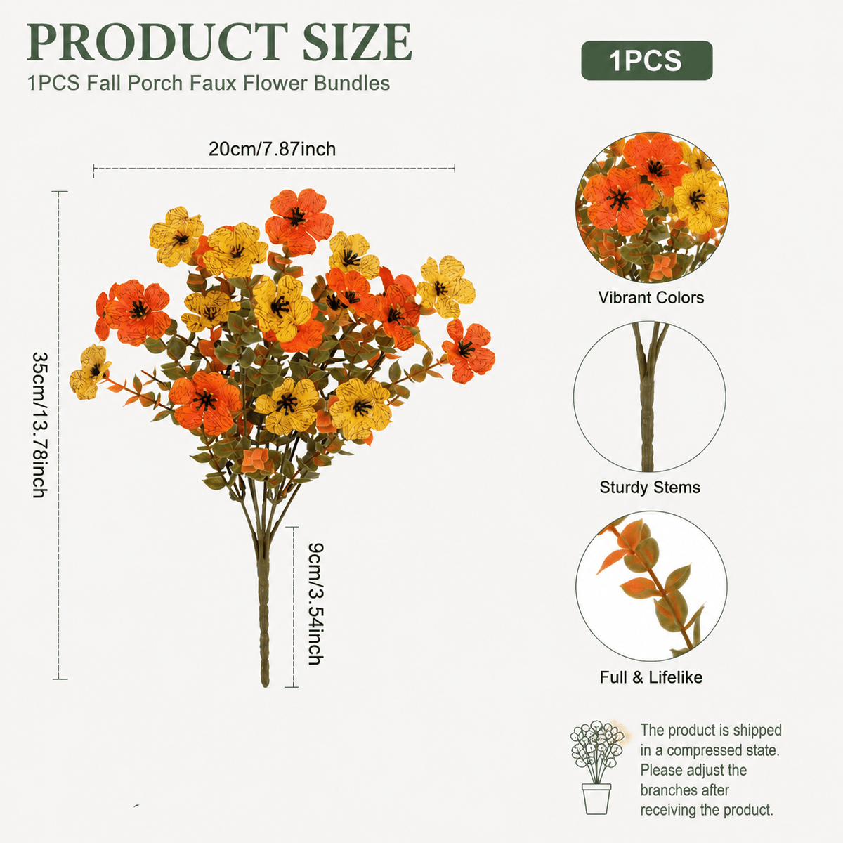 🍂 Fall Porch Faux Flower Bundles – Rustic Outdoor Autumn Decor