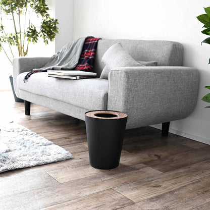Trash Can - Round - Steel + Wood