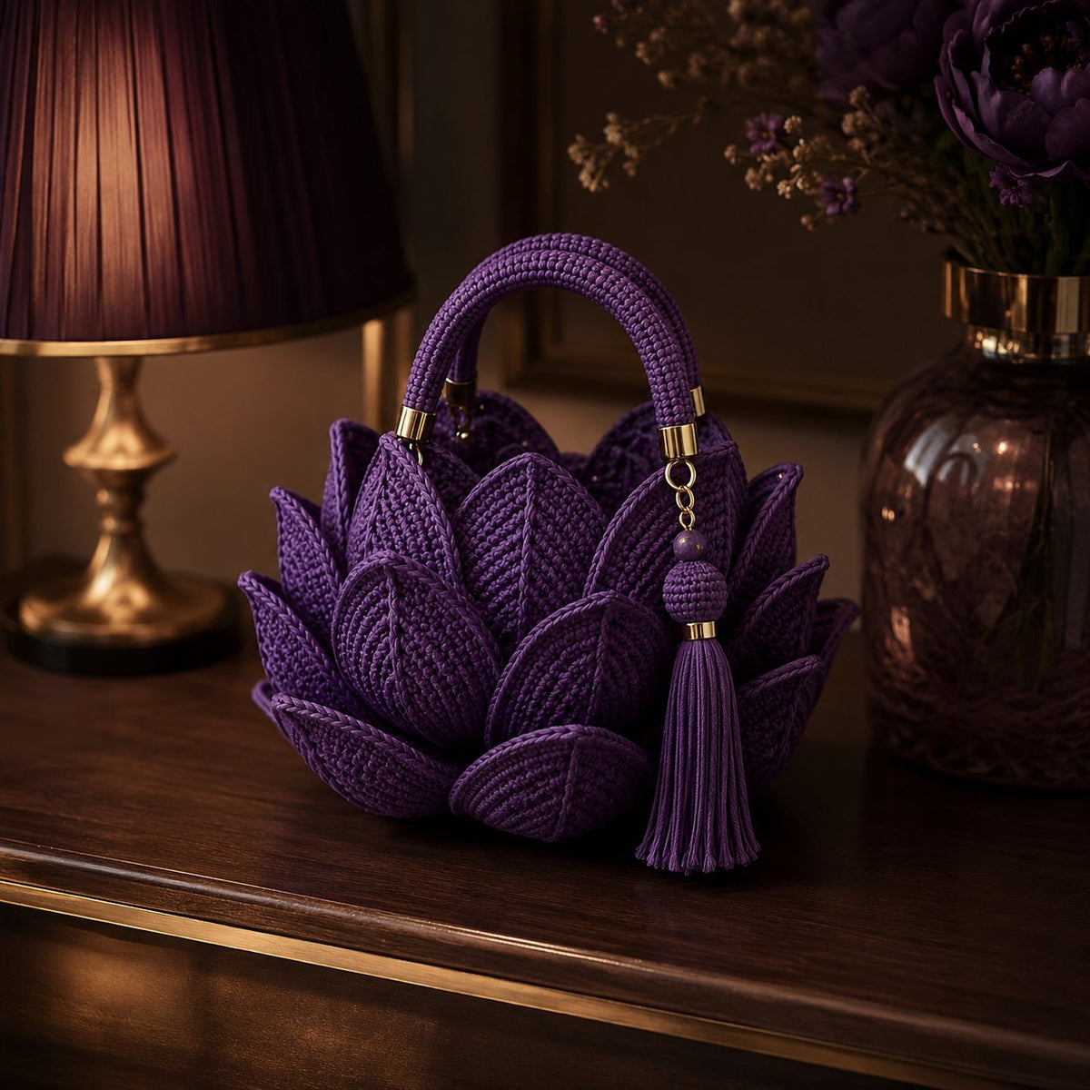 🌸👜Viral 3D Crochet Petal Handbag