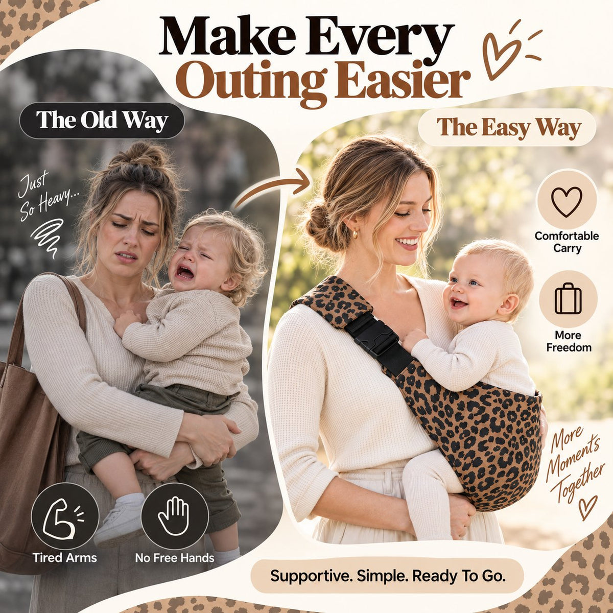 🐆Leopard Print Lightweight Baby Crossbody Carrier