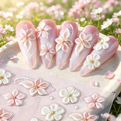 📢📢Buy 1 Get 1 Free !! ⏰5D Floral Nail Stickers