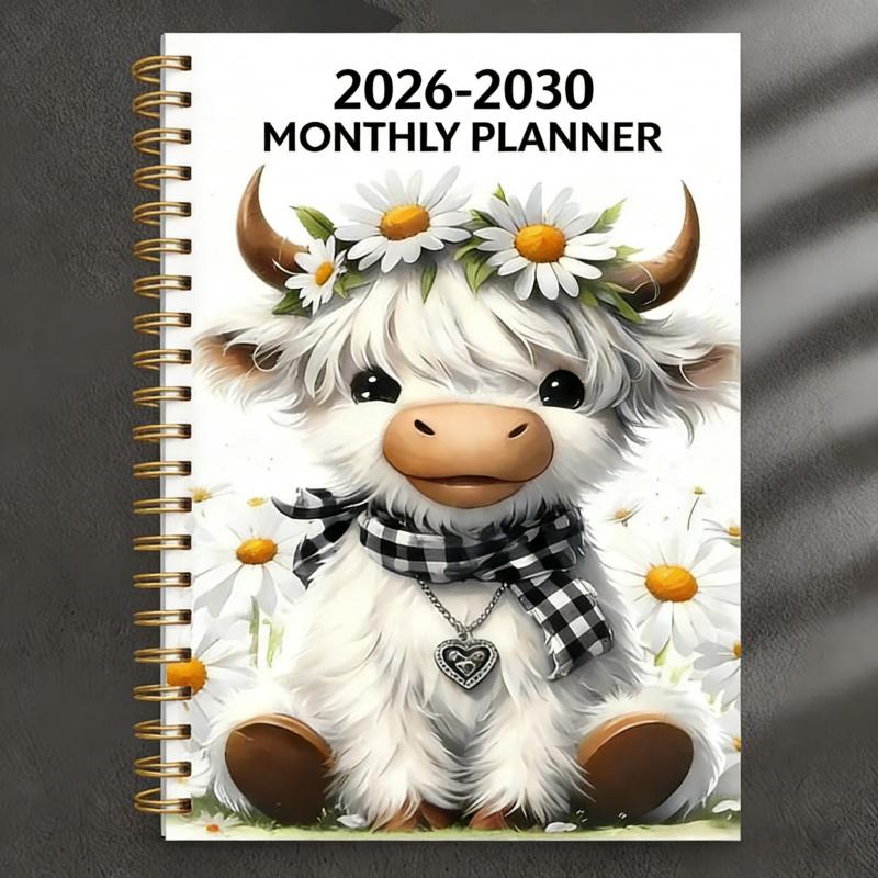 🔥 PLAN AHEAD & SAVE! — 2027–2030 Highland Cow Monthly Planner 🐮📅 | 4-Year Spiral Calendar