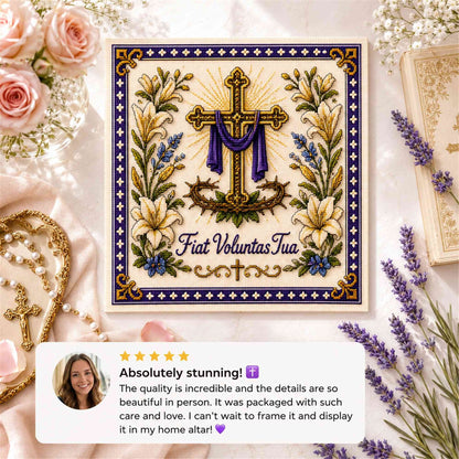 ✝️ Catholic Religious Cross Stitch Embroidery Kit | Vintage Floral Faith Wall Decor with Sacred Catholic Icon Designs 🌹🧵