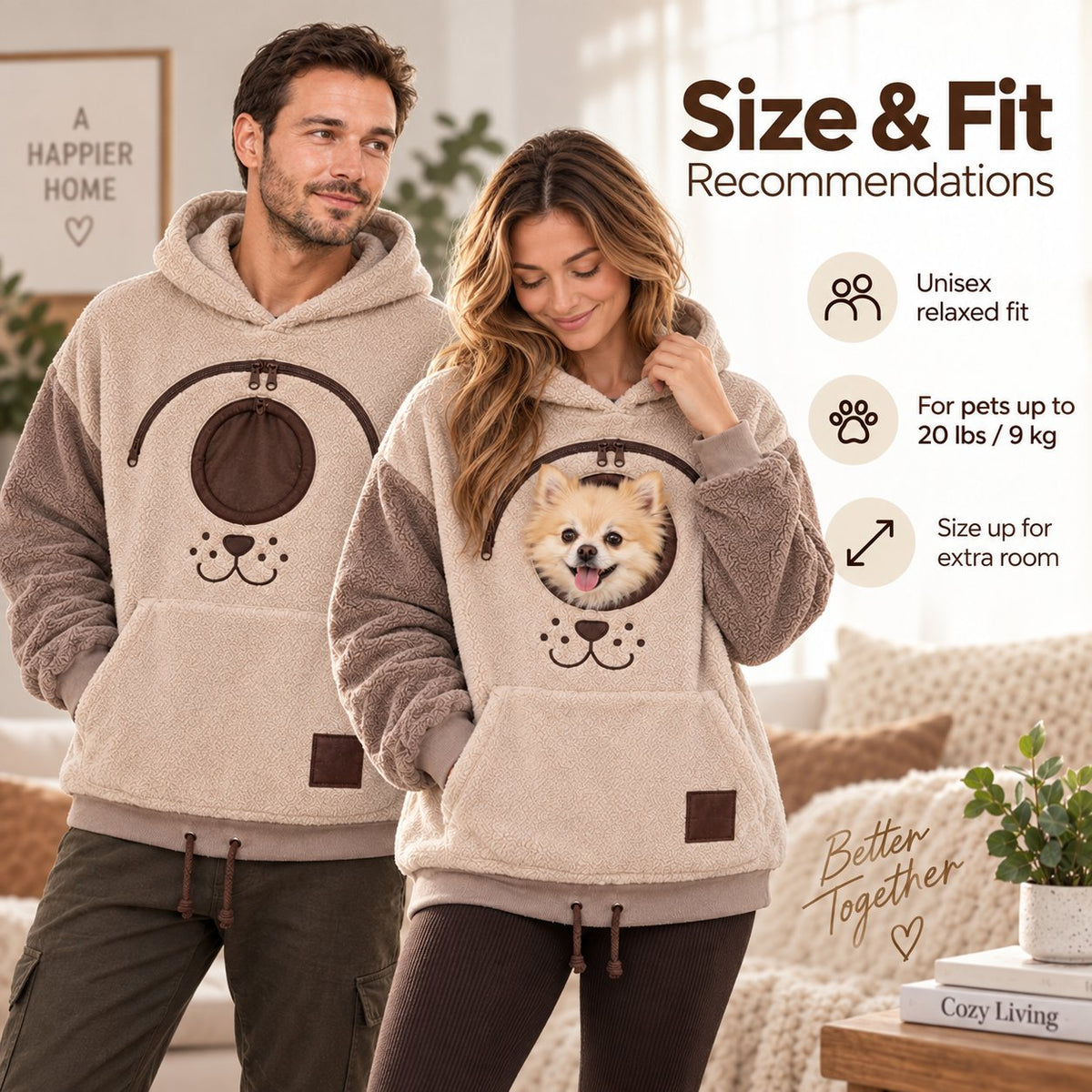 🐶💕 Cozy Pet Carrier Hoodie – Soft Fleece Cuddle Pouch Sweatshirt for Cats & Small Dogs
