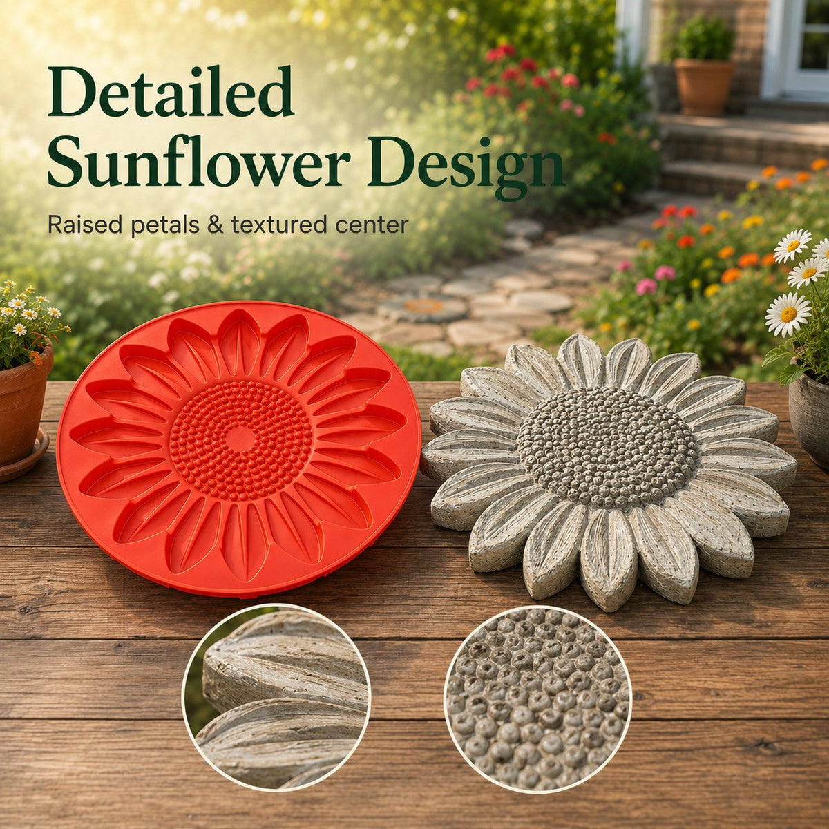 💥 LAST DAY 55% OFF - 🌻 Reusable Sunflower Stepping Stone Mold