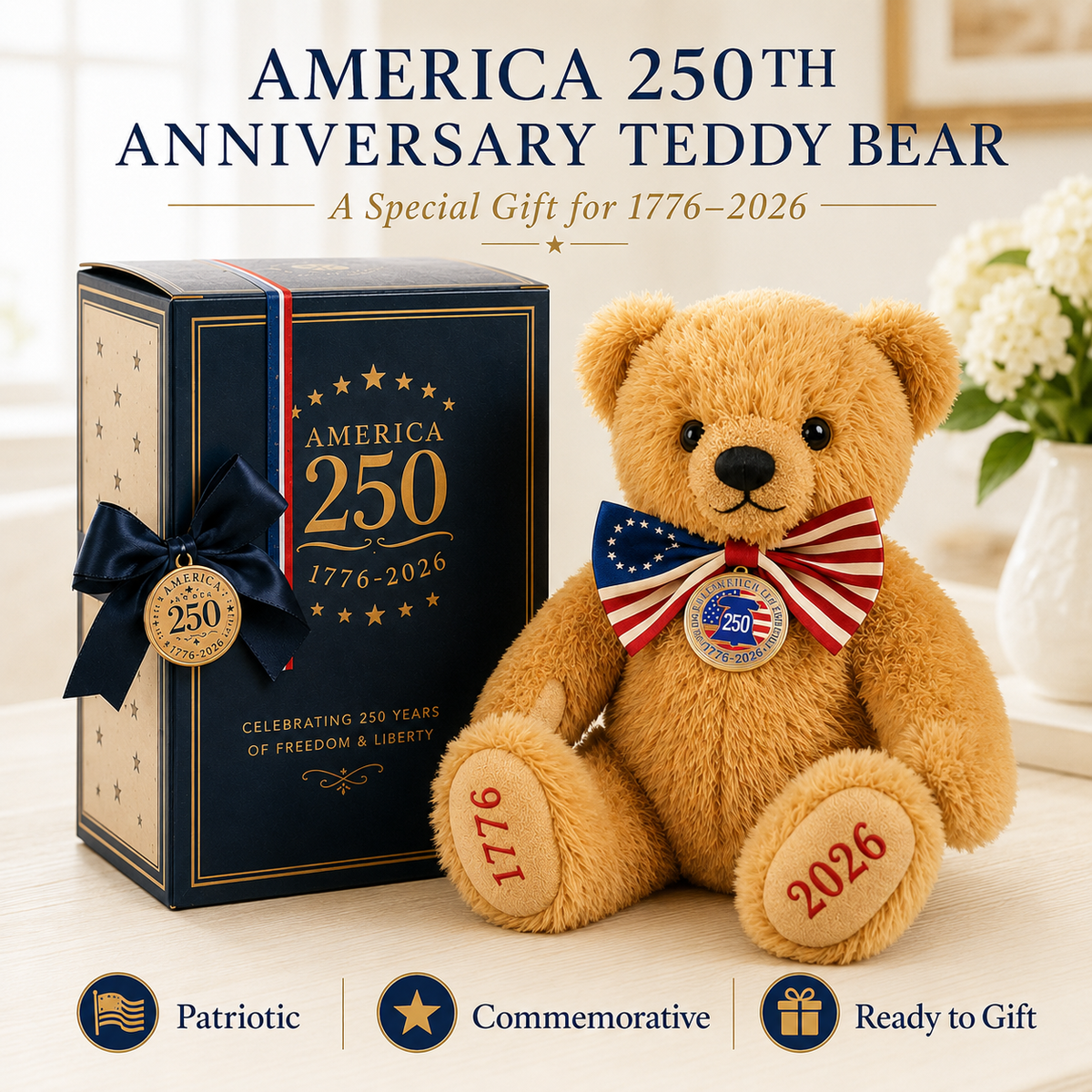 🔥Flash Sale 60% OFF-America 250 Commemorative Teddy Bear