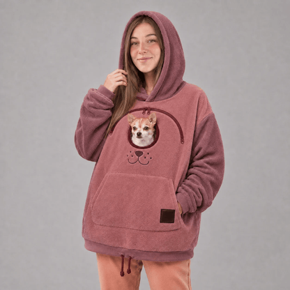 🐶💕 Cozy Pet Carrier Hoodie – Soft Fleece Cuddle Pouch Sweatshirt for Cats & Small Dogs