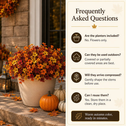 🍂 Fall Porch Faux Flower Bundles – Rustic Outdoor Autumn Decor