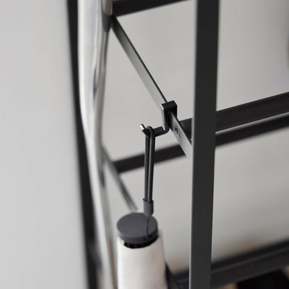 Rolling Five-Tier Shoe Rack (34.25" H)  - Steel + Wood
