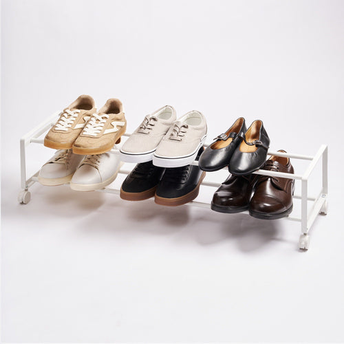 Two-Tier Rolling Shoe Rack (" H)  - Steel