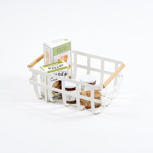 Storage Basket - Medium - Steel + Wood