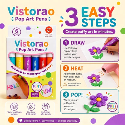 Vistorao™ 3D Relief Art Pen – Turn Flat Drawings Into Touchable 3D Art