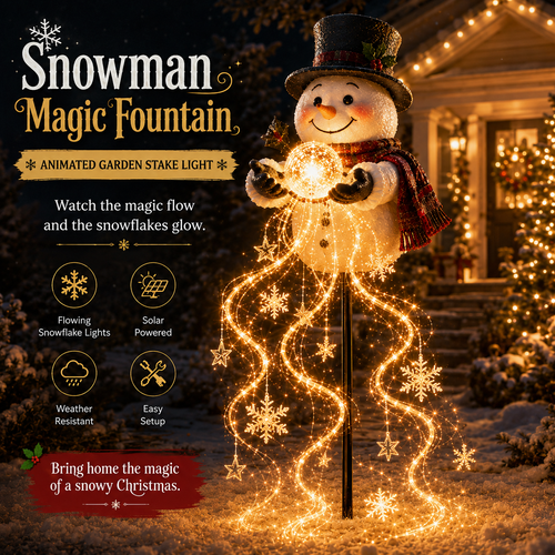 🎄70% OFF TODAY🎄 Snowman Magic Fountain™-Flowing Snowflake LED Christmas Garden Light❄️