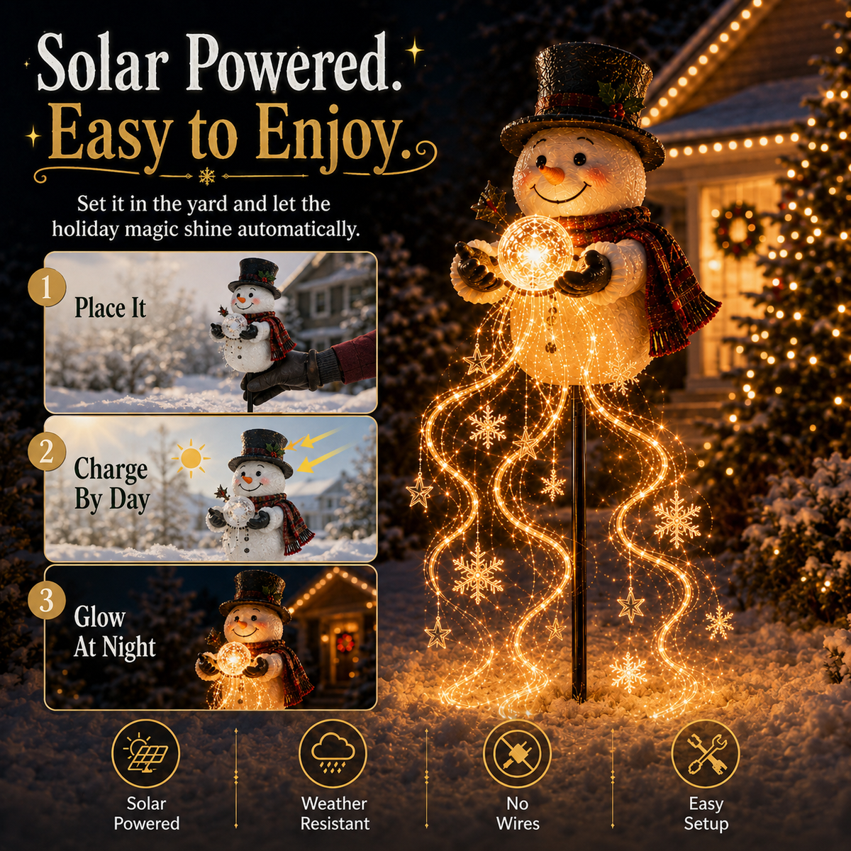 🎄70% OFF TODAY🎄 Snowman Magic Fountain™-Flowing Snowflake LED Christmas Garden Light❄️