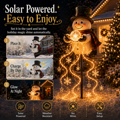🎄55% OFF🎄 Snowman Magic Fountain™-Flowing Snowflake LED Christmas Garden Light❄️