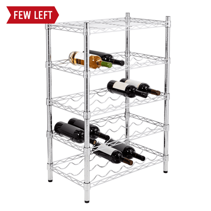 Chrome 4-Tier 24-Bottle Wine Rack