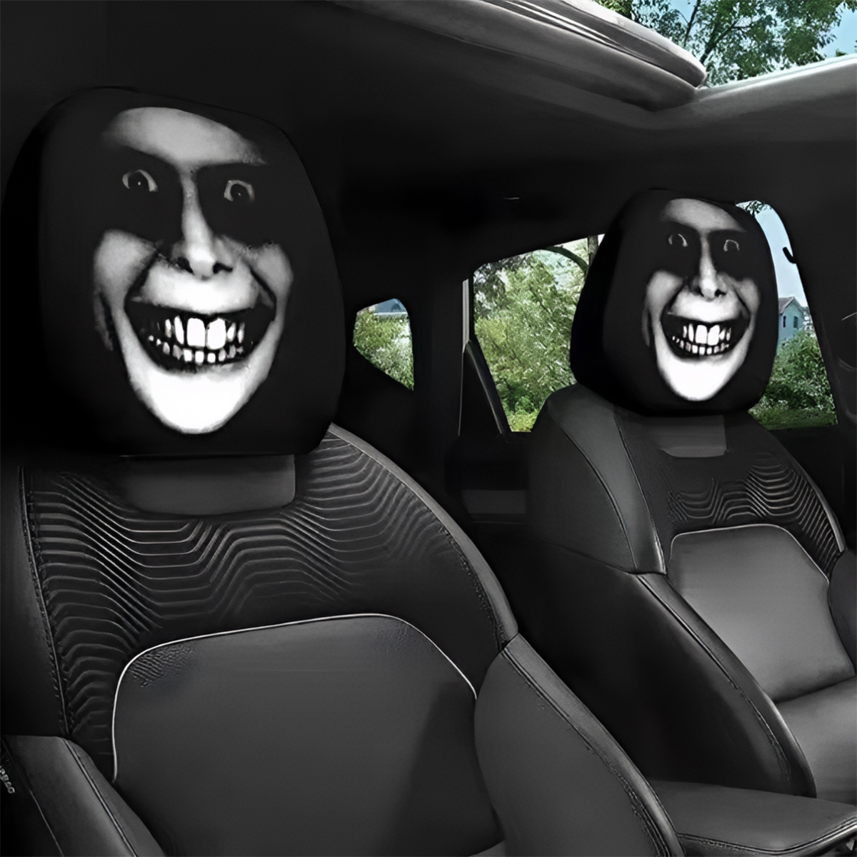 🔥Last Day 55% OFF😆Fear & Funny Car Headrest Covers – Universal Fit 2PCS🚗