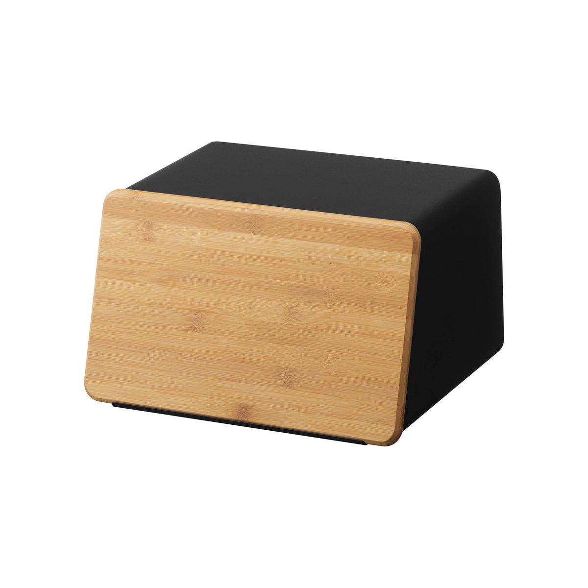 Bread Box with Cutting Board Lid - Steel + Bamboo