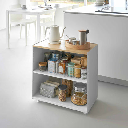 Mobile Hideaway Storage Cart (23" H) - Steel + Wood