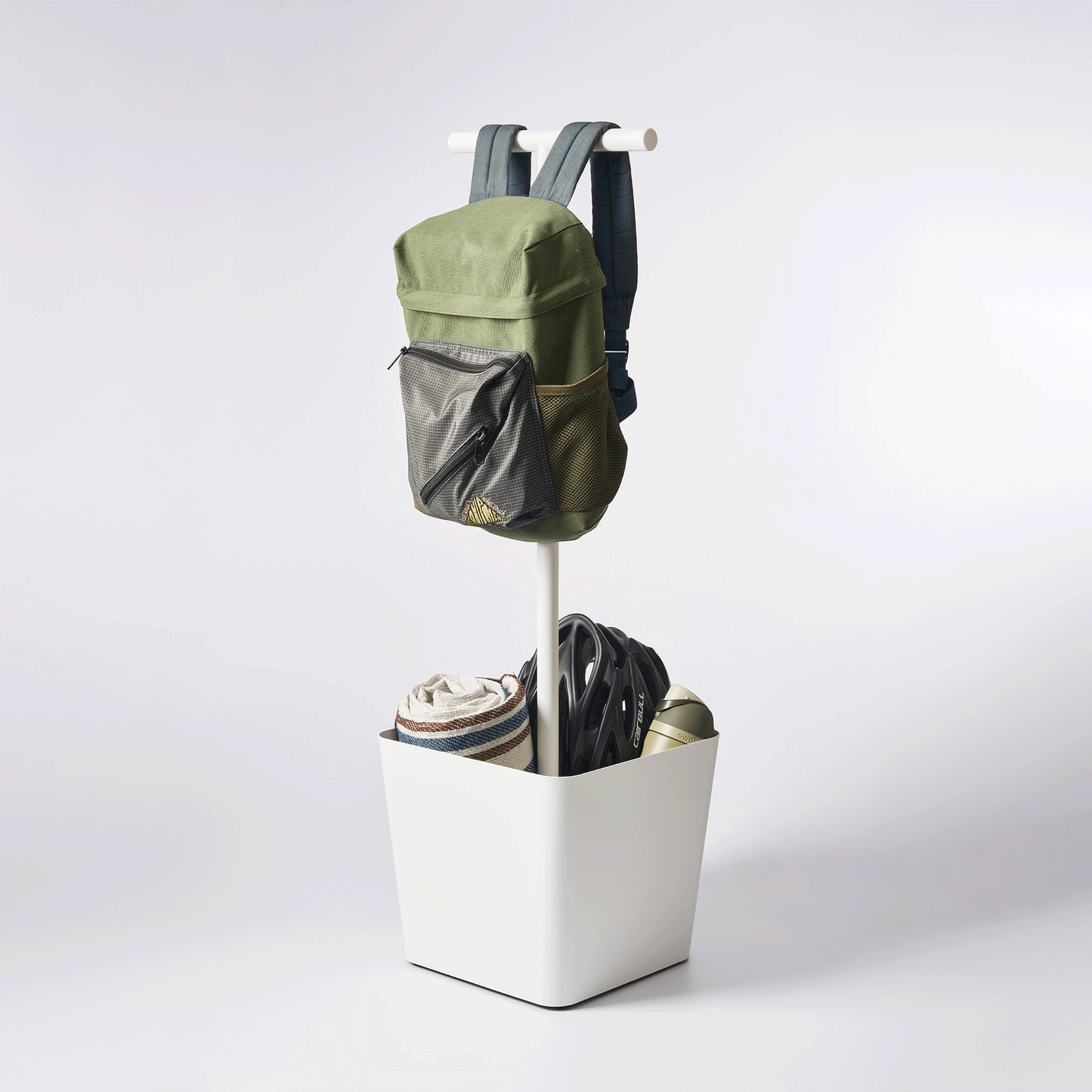 Backpack Stand With Cubby - Steel
