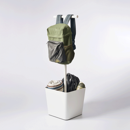 Backpack Stand With Cubby - Steel