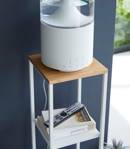 Two-Tier Display & Storage Shelf (31.5" H)  - Steel + Wood