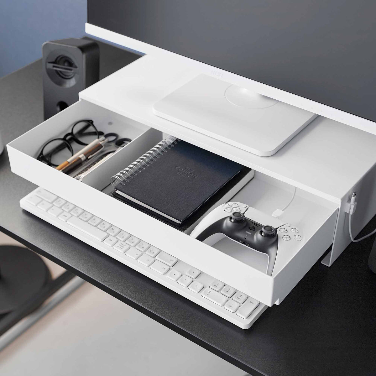 Monitor Stand With Drawer - Steel