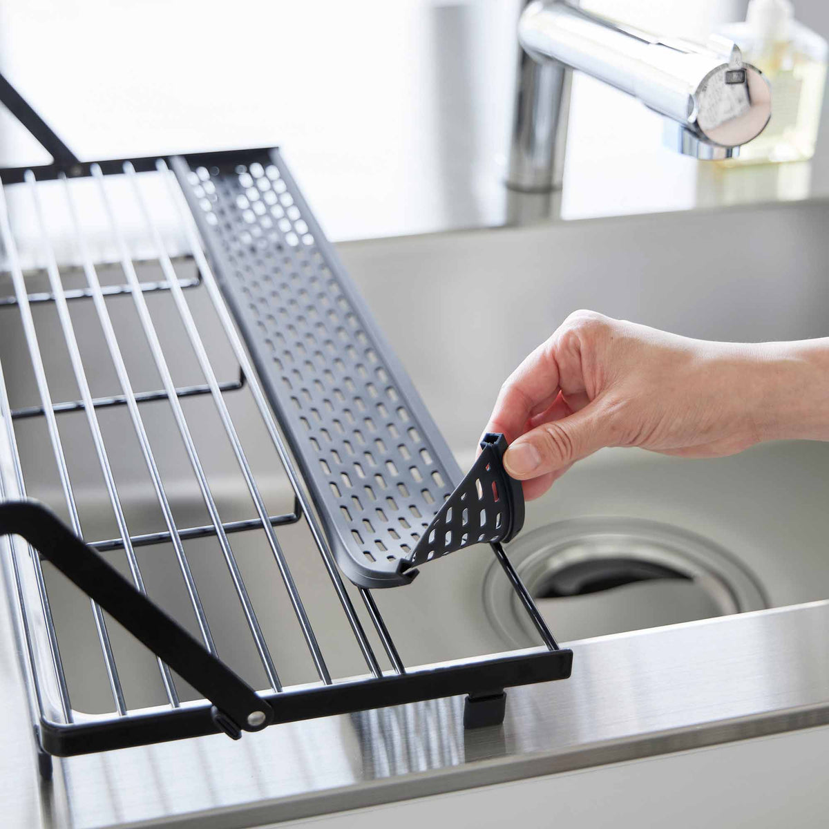 Slim Over-the-Sink Dish Drying Rack - Steel
