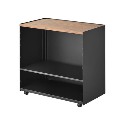 Mobile Hideaway Storage Cart (23" H) - Steel + Wood