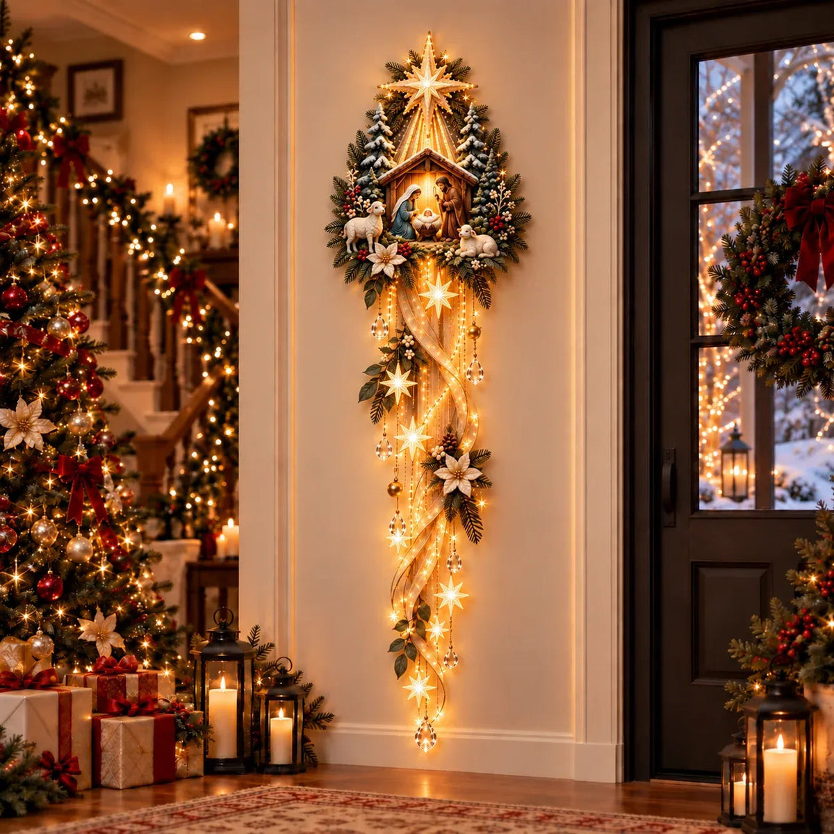🔥Last Day 50% Off✝️Jesus, Angel & Nativity Lighted Wall Light Décor