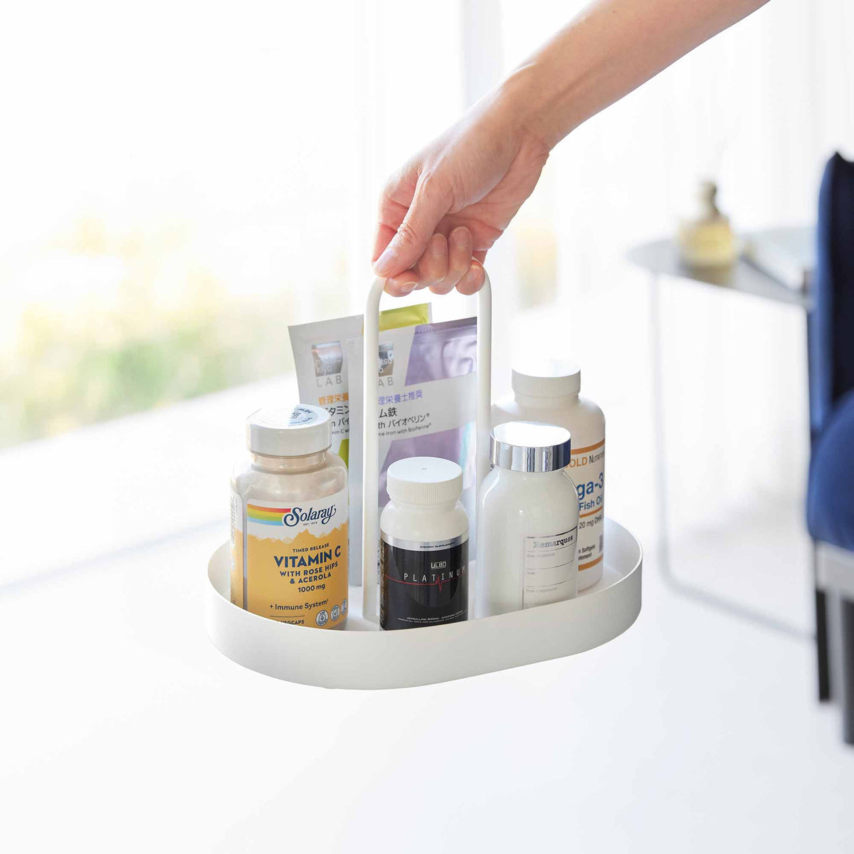 Vanity Tray with Handle - Steel
