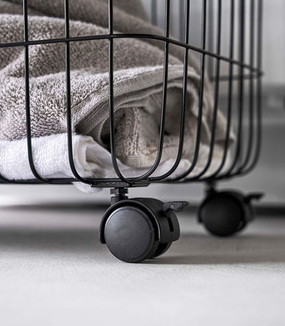 Rolling Wire Basket (14.8" H)  - Steel