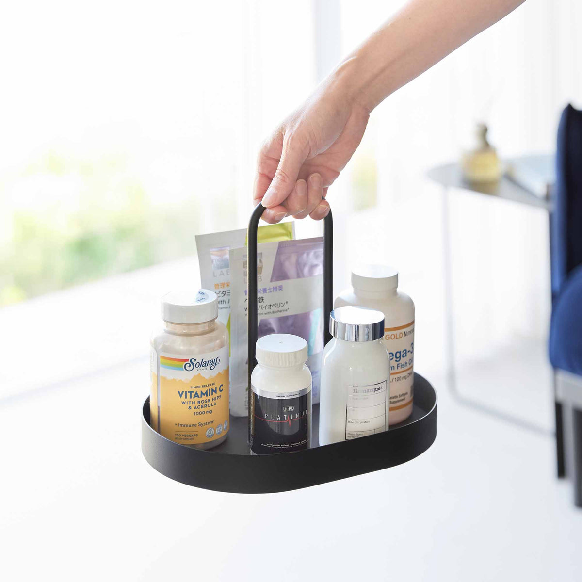 Vanity Tray with Handle - Steel