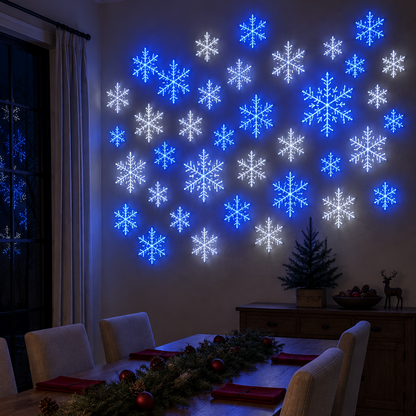 🎄 Christmas Sale 50% OFF❄️LED Snowflake Wall Light 12 Piece Set – Remote-Controlled Christmas Winter Decor