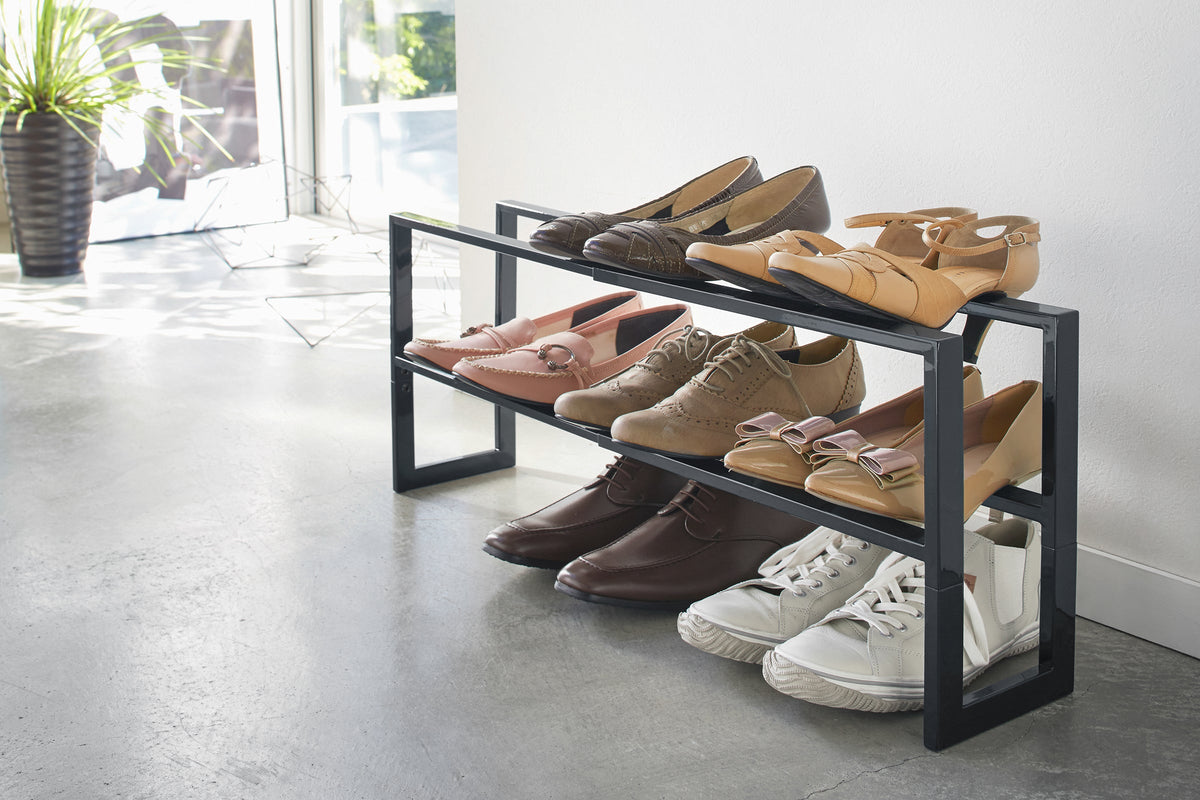 Two-Tier Expandable Shoe Rack (11.8" H)  - Steel