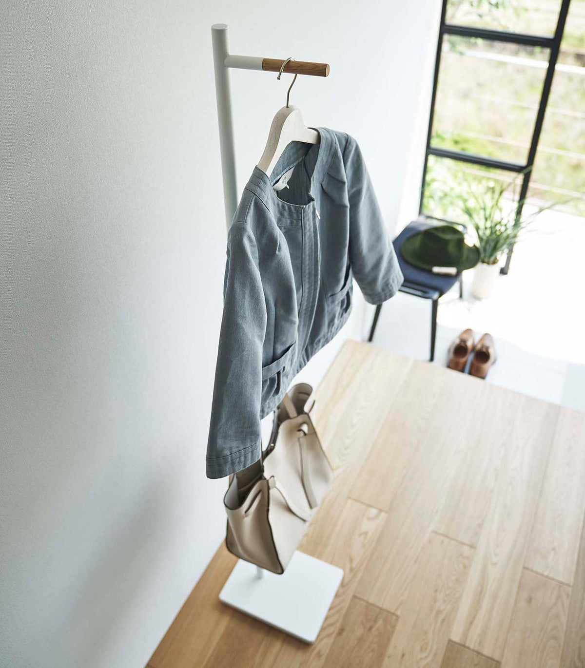 Coat Rack (63.98" H)  - Steel + Wood