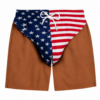 🔥 55% OFF –Custom Funny Patriotic Men’s Swim Trunks