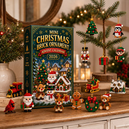 ⏳ Last day to save 49% – 🎄 24-Day Mini Christmas Ornament Advent Calendar | 24 unique festive buildable designs with hanging loops—perfect for decorating Christmas trees, wreaths, and holiday displays 🧱⏳