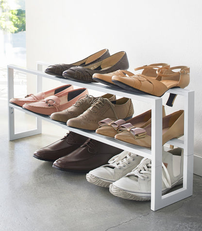 Two-Tier Expandable Shoe Rack (11.8" H)  - Steel