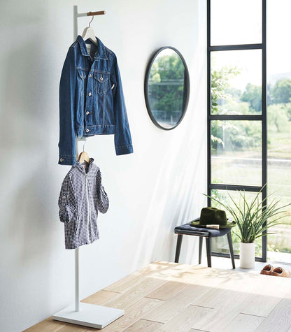 Coat Rack (63.98" H)  - Steel + Wood