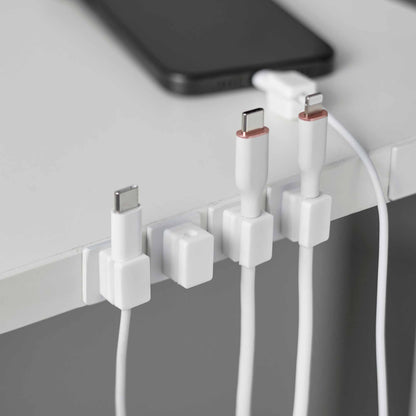 Magnetic Cable Holders With Adhesive Steel Bases (Set of 5) - Silicone